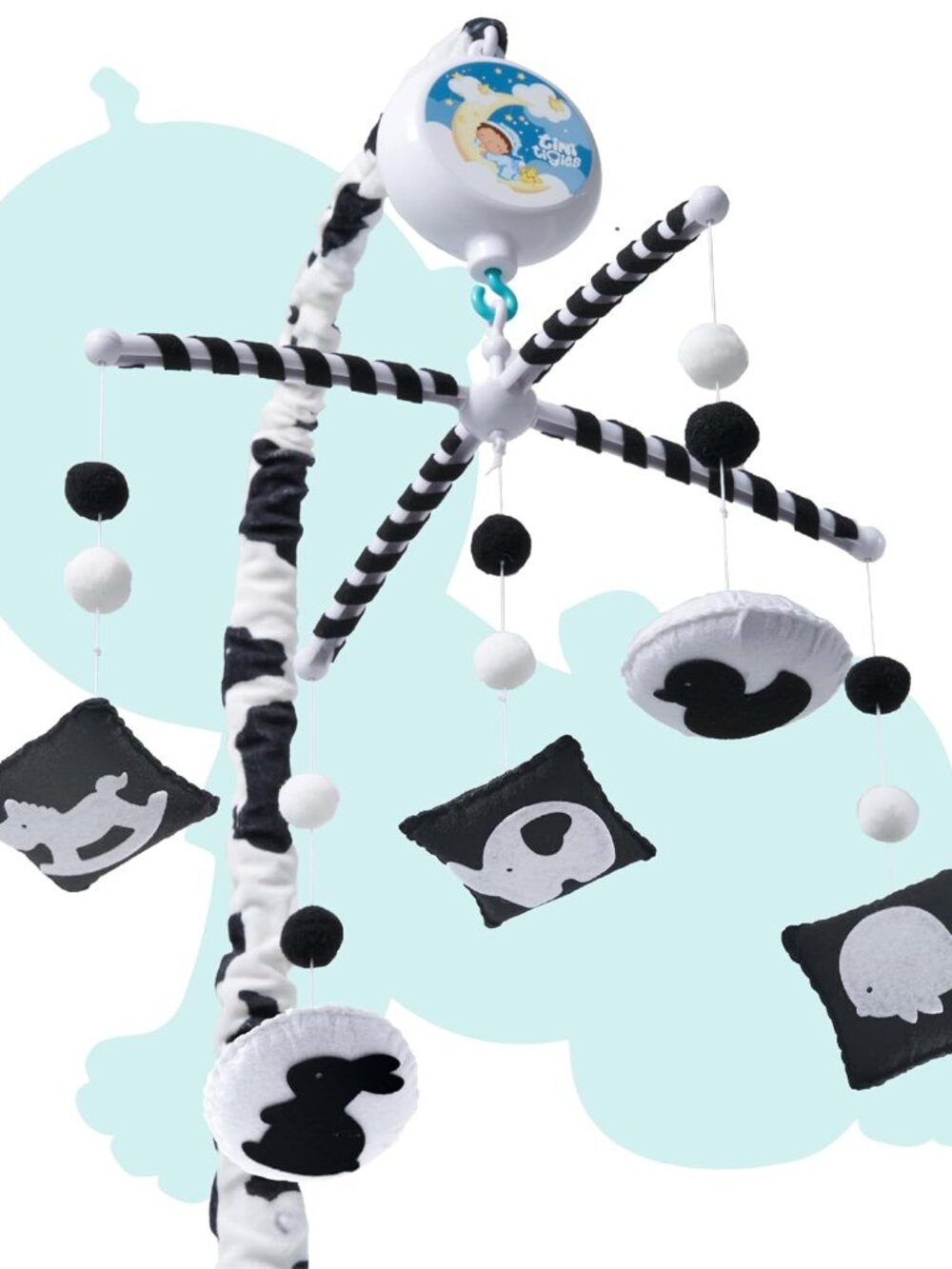 Montessori Mobile Baby for Crib TINITIGIES - Black and White Mobile Give Visual